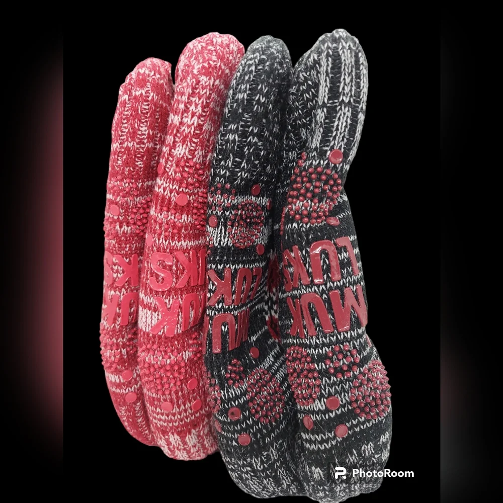 Muk Luks Women's Shortie Cabin Sock 2 Pair Pack Size S/M 5-7